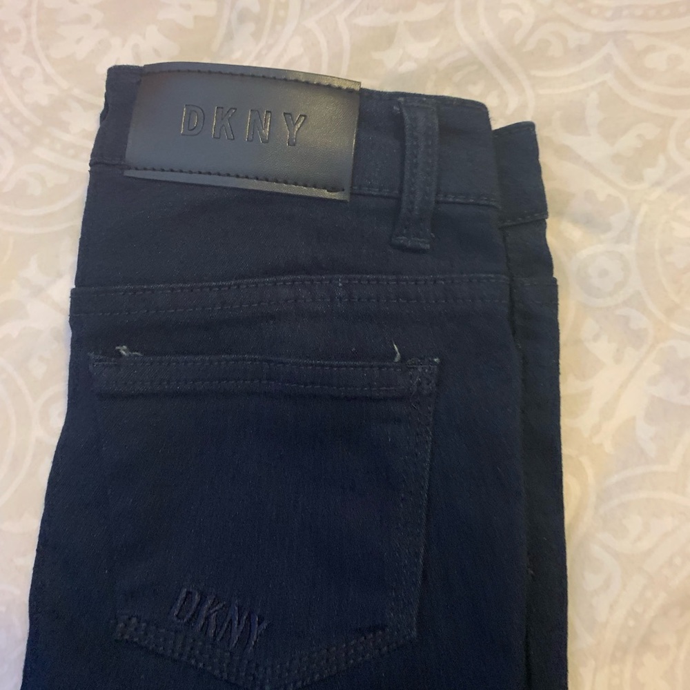 Worn once, DKNY dark blue skinny jeans